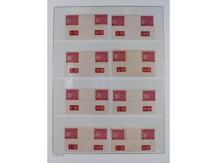 1939/45, sehr reichhaltige, postfrische Sammlung im dicken Leuchtturm-Album mit vielen Besonderheiten, dabei Eckrandstücke mi