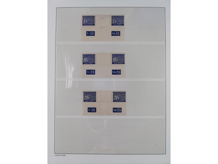 1939/45, sehr reichhaltige, postfrische Sammlung im dicken Leuchtturm-Album mit vielen Besonderheiten, dabei Eckrandstücke mi