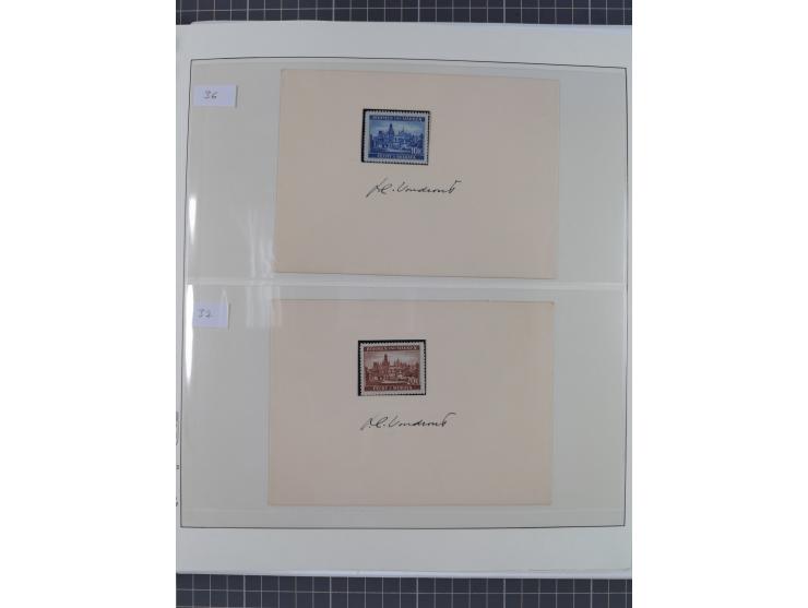 1939/45, interessante Partie, weißer Kärtchen mit Original-Unterschrift des Entwerfers wie Prof. Alois Schaumann, Karel Vik, 