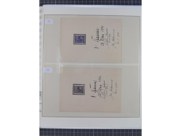 1939/45, interessante Partie, weißer Kärtchen mit Original-Unterschrift des Entwerfers wie Prof. Alois Schaumann, Karel Vik, 