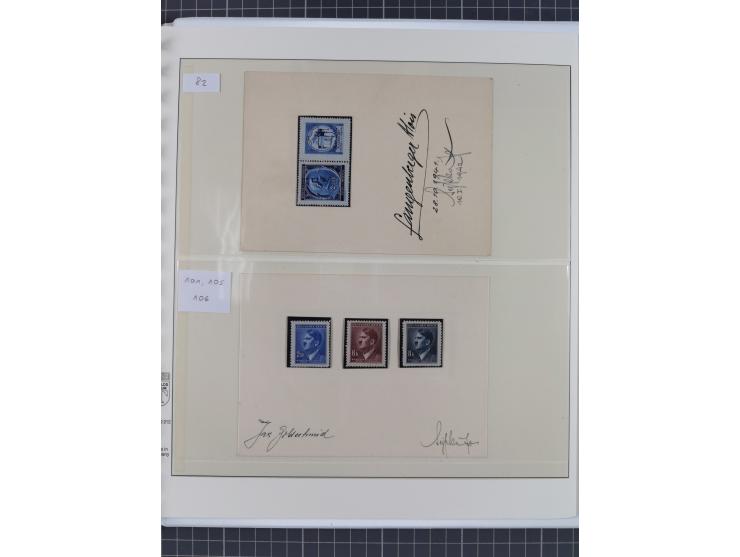 1939/45, interessante Partie, weißer Kärtchen mit Original-Unterschrift des Entwerfers wie Prof. Alois Schaumann, Karel Vik, 