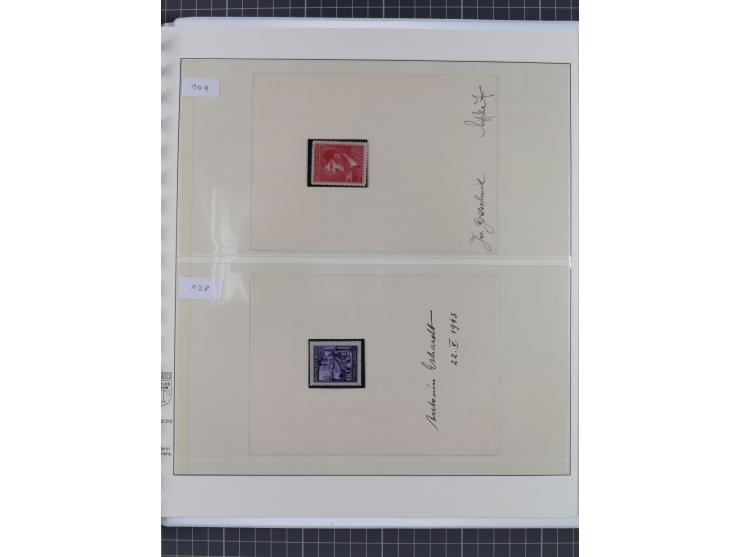 1939/45, interessante Partie, weißer Kärtchen mit Original-Unterschrift des Entwerfers wie Prof. Alois Schaumann, Karel Vik, 