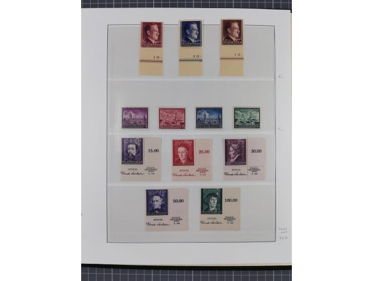 1939/44, umfangreiche postfrische Sammlung mit einigen Kleinbögen der Mi.-Nr. 65, 89-91, 104, 125 und 125 U sowie diverse Bog