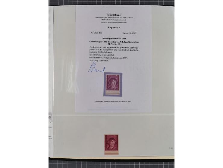 1939/44, umfangreiche postfrische Sammlung mit einigen Kleinbögen der Mi.-Nr. 65, 89-91, 104, 125 und 125 U sowie diverse Bog