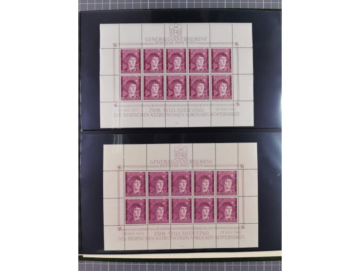 1939/44, umfangreiche postfrische Sammlung mit einigen Kleinbögen der Mi.-Nr. 65, 89-91, 104, 125 und 125 U sowie diverse Bog