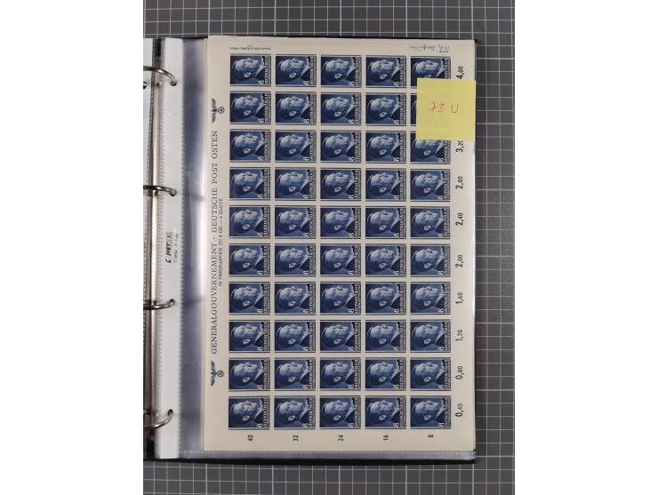 1941, Hitler, Mi-Nr. 71U, 73-75U, 77-81U, je im ungezähnten Bogen, postfrisch, gute Erhaltung (Mi. ca. 6000,-)
