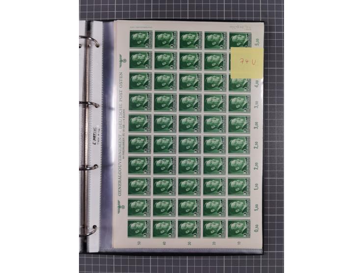 1941, Hitler, Mi-Nr. 71U, 73-75U, 77-81U, je im ungezähnten Bogen, postfrisch, gute Erhaltung (Mi. ca. 6000,-)
