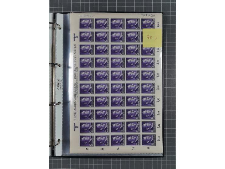 1941, Hitler, Mi-Nr. 71U, 73-75U, 77-81U, je im ungezähnten Bogen, postfrisch, gute Erhaltung (Mi. ca. 6000,-)
