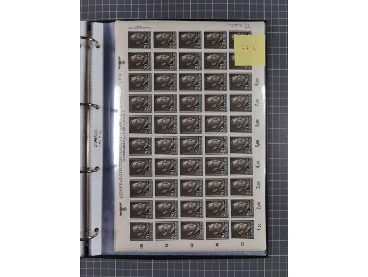 1941, Hitler, Mi-Nr. 71U, 73-75U, 77-81U, je im ungezähnten Bogen, postfrisch, gute Erhaltung (Mi. ca. 6000,-)
