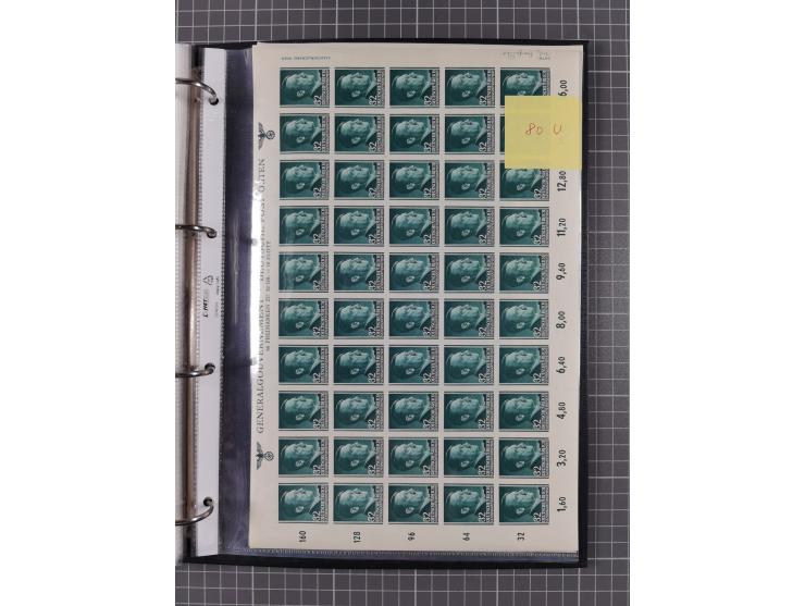 1941, Hitler, Mi-Nr. 71U, 73-75U, 77-81U, je im ungezähnten Bogen, postfrisch, gute Erhaltung (Mi. ca. 6000,-)
