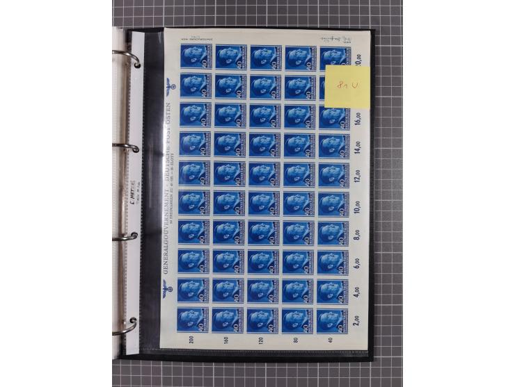 1941, Hitler, Mi-Nr. 71U, 73-75U, 77-81U, je im ungezähnten Bogen, postfrisch, gute Erhaltung (Mi. ca. 6000,-)
