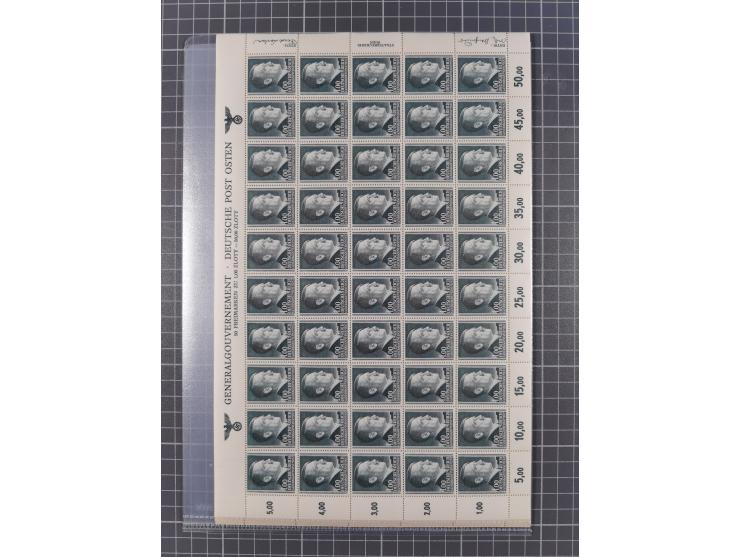 1942, Hitler 1-1,60Zl., gezähnt K14:14¼, je im kompletten postfrischen Bogen, tadellos (Mi.-Nr. 86-88B, Mi. 900,-)
