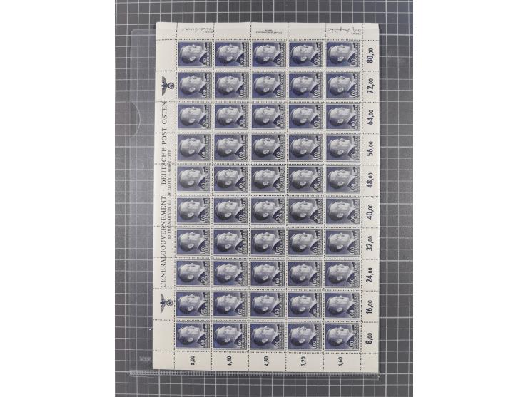 1942, Hitler 1-1,60Zl., gezähnt K14:14¼, je im kompletten postfrischen Bogen, tadellos (Mi.-Nr. 86-88B, Mi. 900,-)
