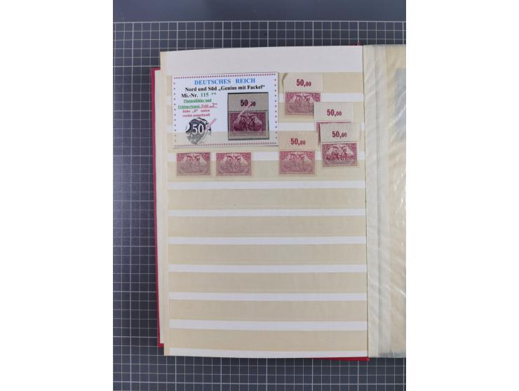 1920, Repräsentative Darstellungen 2,50 M., postfrische Spezialsammlung Plattenfehler, meist postfrisch, sauber sortiert mit 