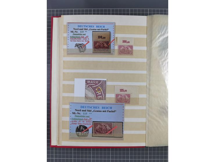 1920, Repräsentative Darstellungen 2,50 M., postfrische Spezialsammlung Plattenfehler, meist postfrisch, sauber sortiert mit 