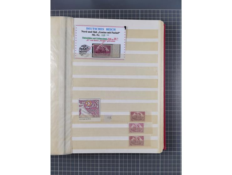 1920, Repräsentative Darstellungen 2,50 M., postfrische Spezialsammlung Plattenfehler, meist postfrisch, sauber sortiert mit 