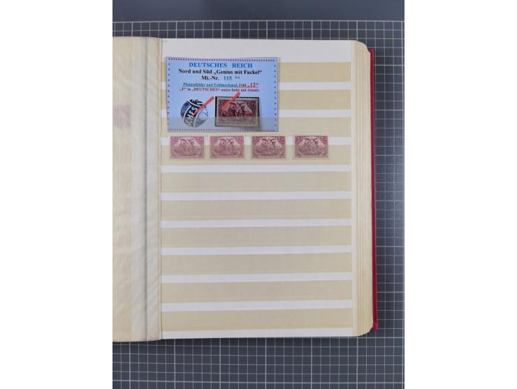 1920, Repräsentative Darstellungen 2,50 M., postfrische Spezialsammlung Plattenfehler, meist postfrisch, sauber sortiert mit 