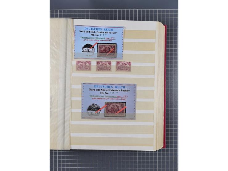 1920, Repräsentative Darstellungen 2,50 M., postfrische Spezialsammlung Plattenfehler, meist postfrisch, sauber sortiert mit 