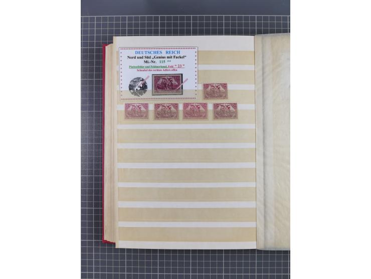 1920, Repräsentative Darstellungen 2,50 M., postfrische Spezialsammlung Plattenfehler, meist postfrisch, sauber sortiert mit 