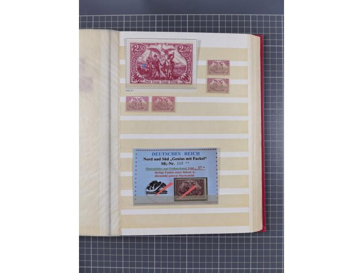 1920, Repräsentative Darstellungen 2,50 M., postfrische Spezialsammlung Plattenfehler, meist postfrisch, sauber sortiert mit 