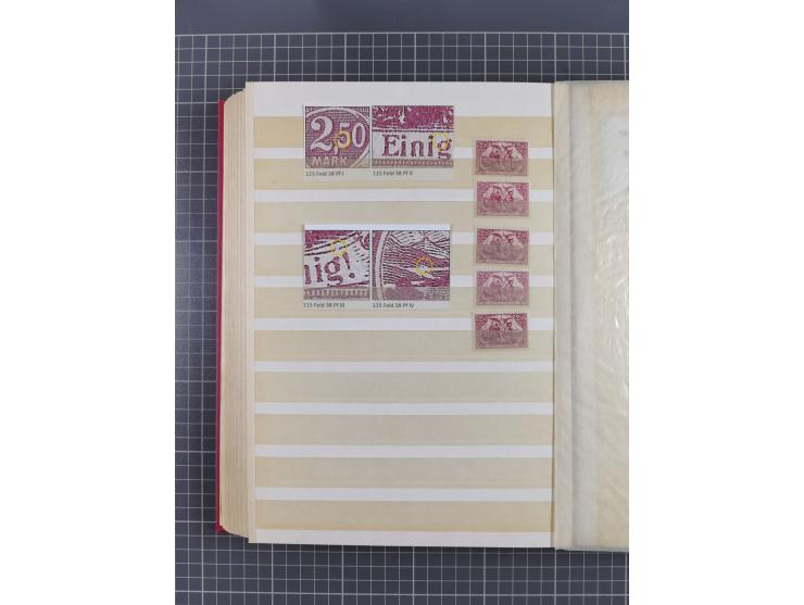 1920, Repräsentative Darstellungen 2,50 M., postfrische Spezialsammlung Plattenfehler, meist postfrisch, sauber sortiert mit 