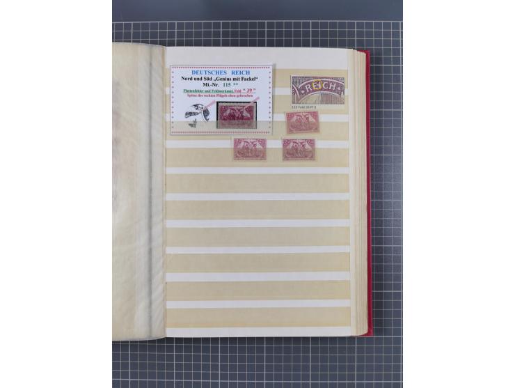 1920, Repräsentative Darstellungen 2,50 M., postfrische Spezialsammlung Plattenfehler, meist postfrisch, sauber sortiert mit 