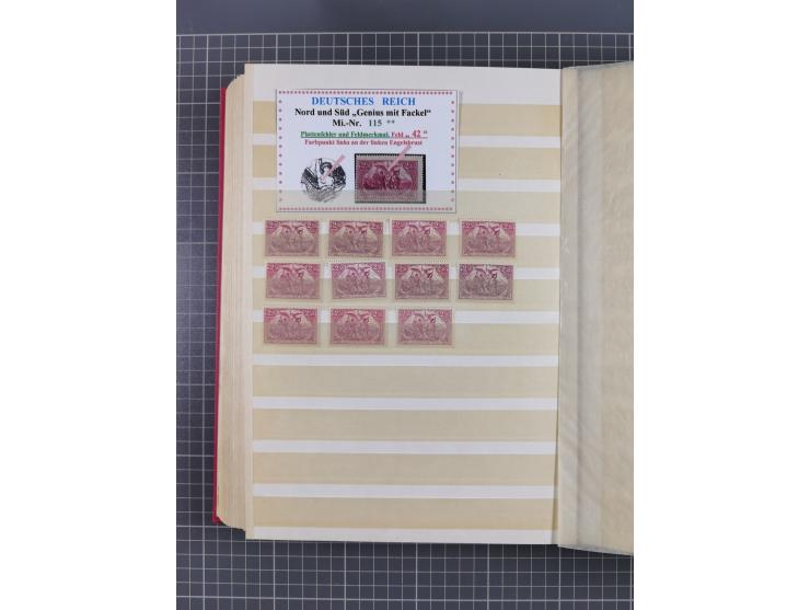 1920, Repräsentative Darstellungen 2,50 M., postfrische Spezialsammlung Plattenfehler, meist postfrisch, sauber sortiert mit 
