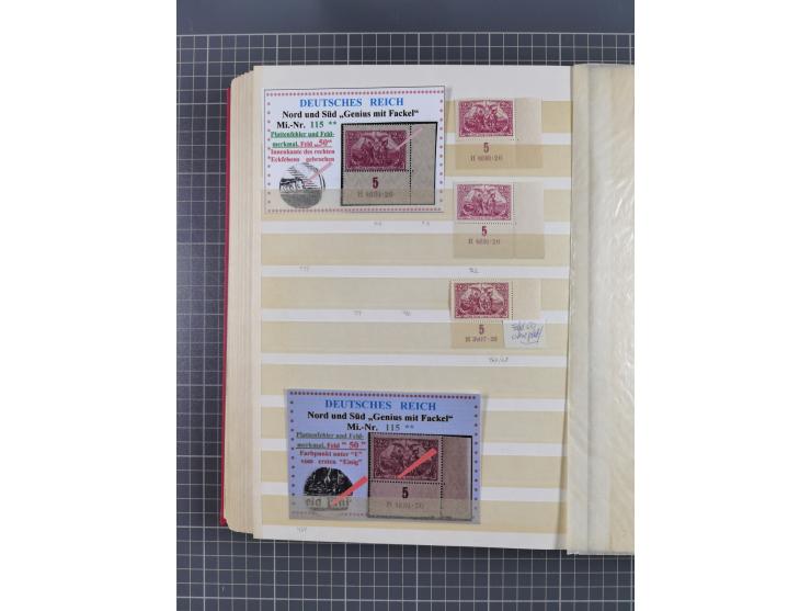 1920, Repräsentative Darstellungen 2,50 M., postfrische Spezialsammlung Plattenfehler, meist postfrisch, sauber sortiert mit 