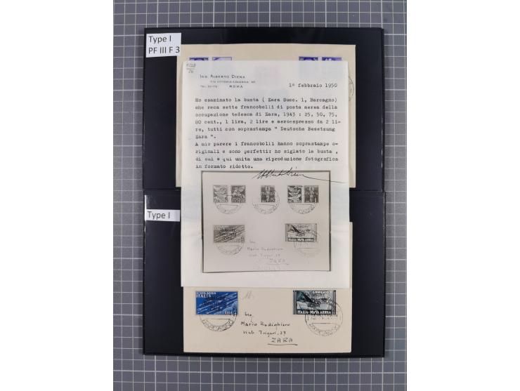 1943, Fälschungssammlung, postfrisch sowie auf Blanko-Umschlägen, dabei 19 mal Mi.-Nr. 21-22 und 28,32 je auf Blanko-Umschlag