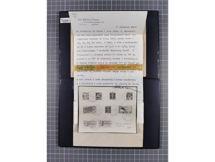 1943, Fälschungssammlung, postfrisch sowie auf Blanko-Umschlägen, dabei 19 mal Mi.-Nr. 21-22 und 28,32 je auf Blanko-Umschlag