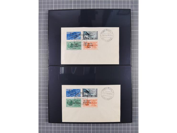 1943, Fälschungssammlung, postfrisch sowie auf Blanko-Umschlägen, dabei 19 mal Mi.-Nr. 21-22 und 28,32 je auf Blanko-Umschlag