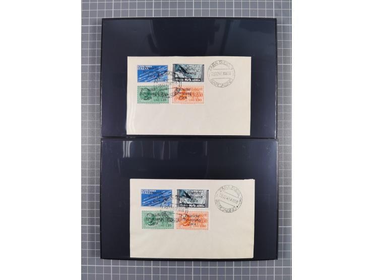 1943, Fälschungssammlung, postfrisch sowie auf Blanko-Umschlägen, dabei 19 mal Mi.-Nr. 21-22 und 28,32 je auf Blanko-Umschlag