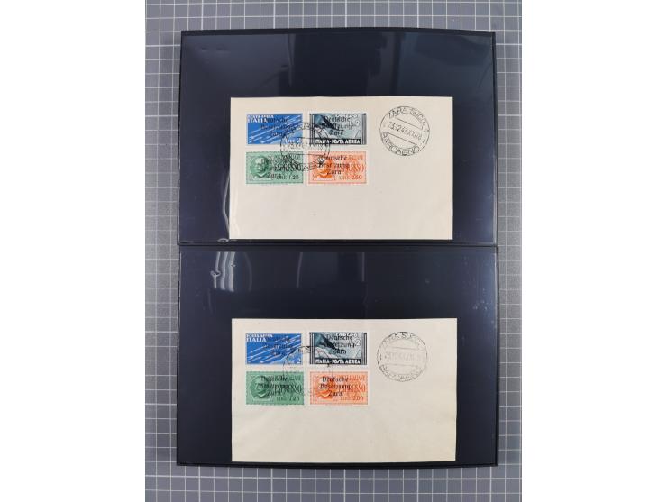 1943, Fälschungssammlung, postfrisch sowie auf Blanko-Umschlägen, dabei 19 mal Mi.-Nr. 21-22 und 28,32 je auf Blanko-Umschlag