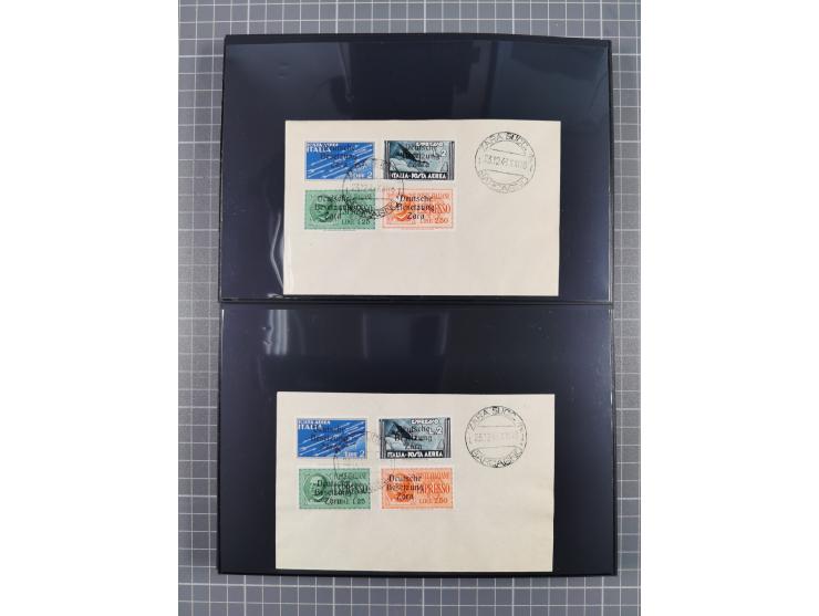 1943, Fälschungssammlung, postfrisch sowie auf Blanko-Umschlägen, dabei 19 mal Mi.-Nr. 21-22 und 28,32 je auf Blanko-Umschlag