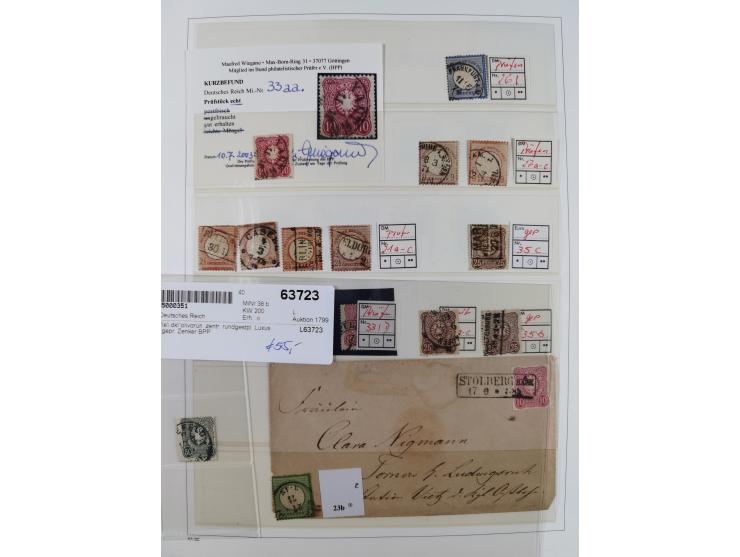1872/1945, reichhaltige gestempelte Sammlung in 3 Bänden, dabei Brustschilde mit u.a. 21b und 27b + c, danach Mi. 66 (3), 78 