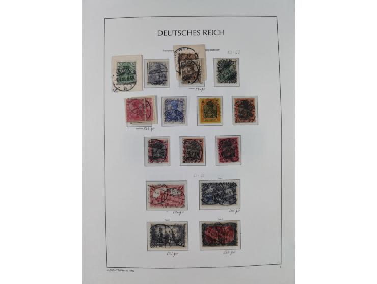 1872/1945, reichhaltige gestempelte Sammlung in 3 Bänden, dabei Brustschilde mit u.a. 21b und 27b + c, danach Mi. 66 (3), 78 
