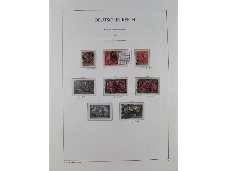 1872/1945, reichhaltige gestempelte Sammlung in 3 Bänden, dabei Brustschilde mit u.a. 21b und 27b + c, danach Mi. 66 (3), 78 