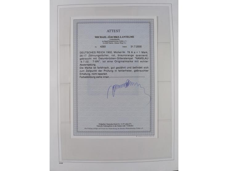 1872/1945, reichhaltige gestempelte Sammlung in 3 Bänden, dabei Brustschilde mit u.a. 21b und 27b + c, danach Mi. 66 (3), 78 