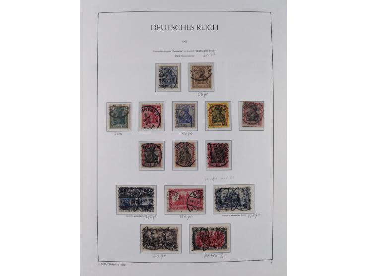 1872/1945, reichhaltige gestempelte Sammlung in 3 Bänden, dabei Brustschilde mit u.a. 21b und 27b + c, danach Mi. 66 (3), 78 