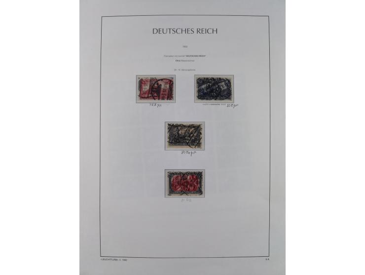 1872/1945, reichhaltige gestempelte Sammlung in 3 Bänden, dabei Brustschilde mit u.a. 21b und 27b + c, danach Mi. 66 (3), 78 