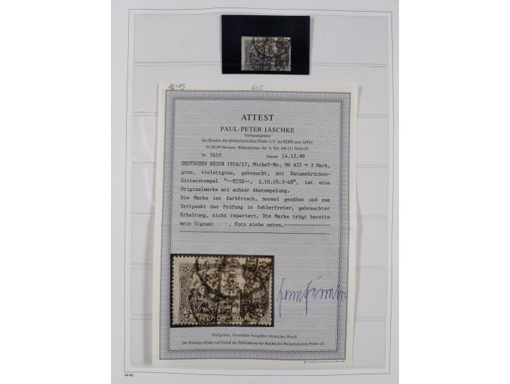 1872/1945, reichhaltige gestempelte Sammlung in 3 Bänden, dabei Brustschilde mit u.a. 21b und 27b + c, danach Mi. 66 (3), 78 