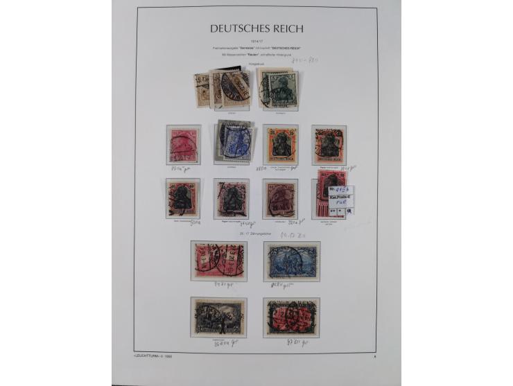 1872/1945, reichhaltige gestempelte Sammlung in 3 Bänden, dabei Brustschilde mit u.a. 21b und 27b + c, danach Mi. 66 (3), 78 