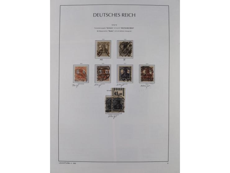 1872/1945, reichhaltige gestempelte Sammlung in 3 Bänden, dabei Brustschilde mit u.a. 21b und 27b + c, danach Mi. 66 (3), 78 