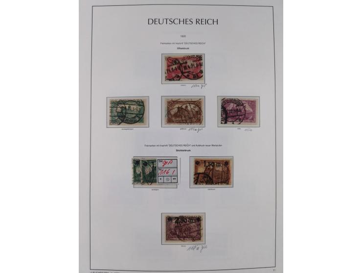 1872/1945, reichhaltige gestempelte Sammlung in 3 Bänden, dabei Brustschilde mit u.a. 21b und 27b + c, danach Mi. 66 (3), 78 