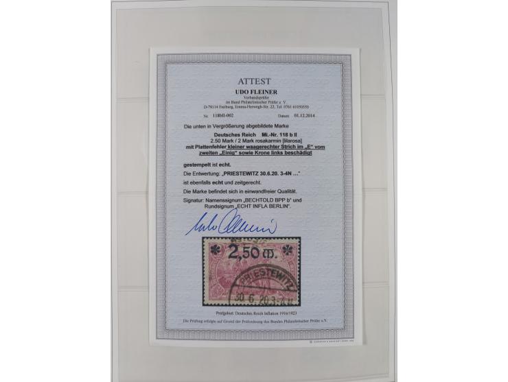 1872/1945, reichhaltige gestempelte Sammlung in 3 Bänden, dabei Brustschilde mit u.a. 21b und 27b + c, danach Mi. 66 (3), 78 