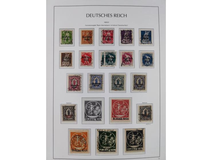 1872/1945, reichhaltige gestempelte Sammlung in 3 Bänden, dabei Brustschilde mit u.a. 21b und 27b + c, danach Mi. 66 (3), 78 