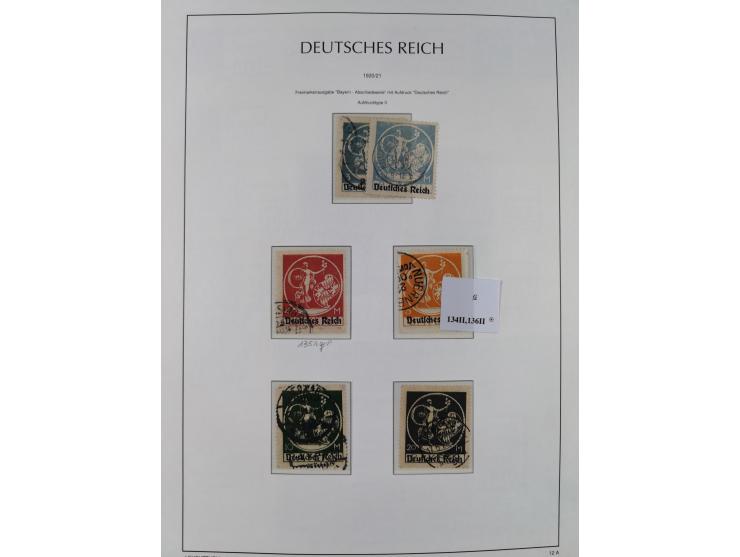 1872/1945, reichhaltige gestempelte Sammlung in 3 Bänden, dabei Brustschilde mit u.a. 21b und 27b + c, danach Mi. 66 (3), 78 