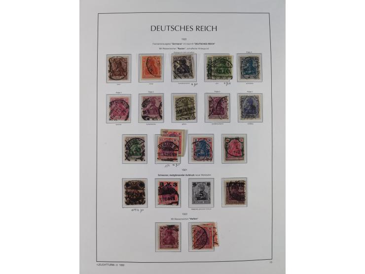 1872/1945, reichhaltige gestempelte Sammlung in 3 Bänden, dabei Brustschilde mit u.a. 21b und 27b + c, danach Mi. 66 (3), 78 