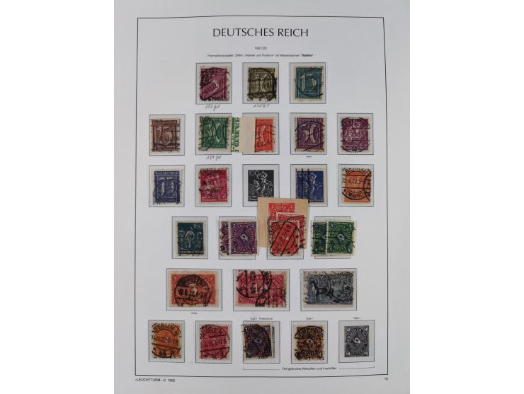 1872/1945, reichhaltige gestempelte Sammlung in 3 Bänden, dabei Brustschilde mit u.a. 21b und 27b + c, danach Mi. 66 (3), 78 