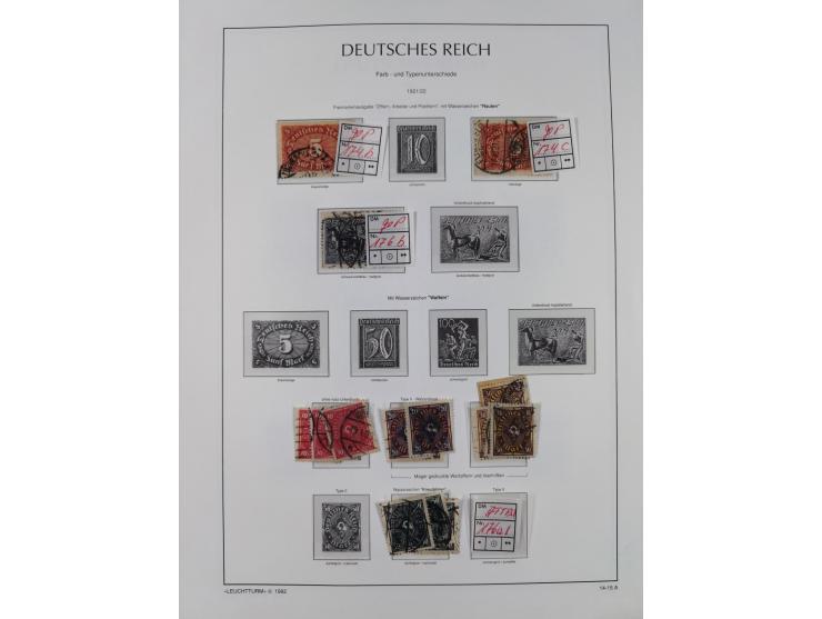 1872/1945, reichhaltige gestempelte Sammlung in 3 Bänden, dabei Brustschilde mit u.a. 21b und 27b + c, danach Mi. 66 (3), 78 